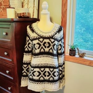 Free People Silver Reed Chunky Knit Wool Alpaca Blend Sweater